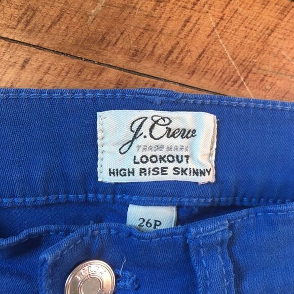 J Crew royal blue Lookout high rise skinny 26P cropped jeans - Picture 3 of 4